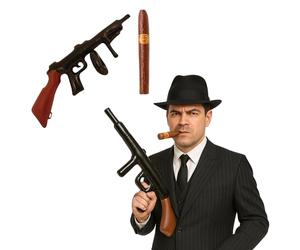 Set de accesorios para gángsters de la mafia: Tommy Gun inflable, cigarro falso, disfraz Gatsby, accesorio para Halloween, baile de graduación, cosplay