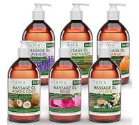 Set de aceite MyThaiMassage para Masaje Aroma 5 x 500ml - fragancias esenciales jazmín, rose, naranja, lavanda, limoncillo