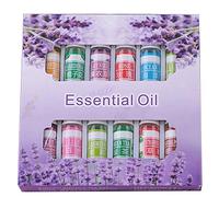Set de Aceites Esenciales 12 X 5ml Aceite de Aromaterapia Fragante Natural Set de Regalo Aceite Esencial Soluble en Agua para Difusor, Humidificador, Relajación, Sueño Tranquilo