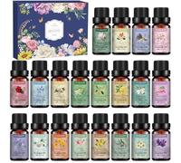 Set de aceites esenciales, 20*10ml aceites esenciale para difusor, set de aceites aromáticos puros para masaje, jabón, velas, aromaterapia, fabricación de velas - Pequeños regalos para mujeres Navidad