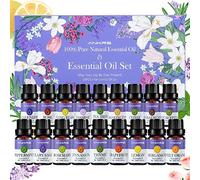 Set de Aceites Esenciales Ankrs 18 x 10 ml, 100% Naturales para Difusor de Aromaterapia, Aceites Esenciales para Aromaterapia, Relajación, Fabricación de Jabón, Fabricación de Velas