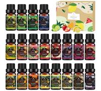 Set de aceites esenciales para difusores, 20 * 10ml aceites esenciales, set de aceites aromáticos para jabones de masaje, jabones, velas, elaboración de velas, pequeños regalos para mujeres, Navidad