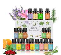 Set de Aceites Esenciales para Humidificador 18 x 10ml,óleo Essencial Lavanda Ylang-Ylang Árbol del Té Eucalipto Incienso Lemongrass Romero Naranja Menta Limón Bergamota Pomelo Manzanilla Rosa