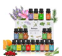 Set de Aceites Esenciales para Humidificador 18 x 10ml,óleo Essencial Lavanda Ylang-Ylang Árbol del Té Eucalipto Incienso Lemongrass Romero Naranja Menta Limón Bergamota Pomelo Manzanilla Rosa