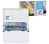 Set de acuarela - VAN GOGH - Caja metálica 12 1/2 botes - Multicolor - Azul