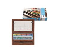 Set de acuarelas - VAN GOGH - 24 medios godets - 2 pinceles - paleta mezcladora