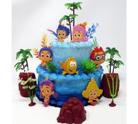 Set de adornos para tarta de cumplea os de Bubble Guppies con Gil y sus amigos y accesorios decorativos submarinos.