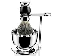 Set de afeitado masculino,soporte para maquinilla de afeitar+bol de afeitado de acero inoxidable+brocha de afeitar sintética, soporte de afeitado de seguridad óptimo para maquinilla de afeitar manual