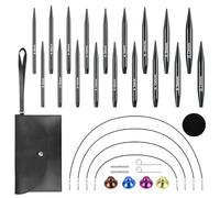 Set de Agujas de Tejer Circulares Intercambiables, Set de Agujas de Tejer 3-6 mm, 9 Pares de AgujasCortas, Setde AgujasCirculares de Aluminio con Cables Giratorios, Accesorios, Calcetines