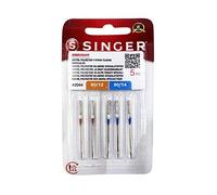 Set de Agujas Singer 2044 Grosores 80 y 90 para Máquinas de Bordar y Tejidos de Rayón, Poliéster y Otros Tejidos de Bordado