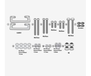 Set de Ajuste GIVI 9053KIT para Baca SR9053 Sobre Royal Enfield Meteor 3