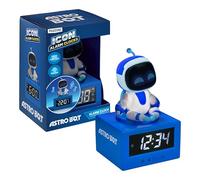 Paladone Astro Bot Icon - Reloj despertador digital con función de repetición y luz nocturna, funciona con pilas de 17 cm, reloj con figura de Astro Bot para niños y jugadores