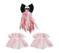 Set De Alfiler Gótico De Halloween-clips De Cabello Ensangrentado De 3 Piezas | Skeleton Gótico Horquilla Gótica Con Tocado Y Brazalete Nupcial | Perfecto Para Day Of The Dead, Accesorios De Vestuario