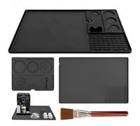 Set de Alfombrilla Escurreplatos Silicona Espesado Cafetera con Alfombrilla Cafetera Coffee Brush y Tapete para Prensador de Cafe para Cafeteras Automáticas Máquinas Café Espresso 40x60 cm Negro