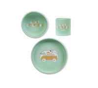 Set de alimentación Foodie Little Explorers - Vajilla infantil de silicona - Saro - Plato cuenco y vaso