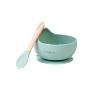 Saro Set de alimentación Nordic Wave – silicona alimentaria con ventosa – Menta