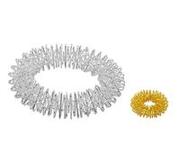 Set de anillo de potencia - Pulsera (Plata) + Anillo (Oro Pequeño) / Anillo de acupresión/Anillo de masaje/Pulsera de masaje/Armmassaging Plata