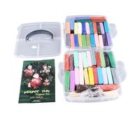 Set de arcilla para modelar de 50 colores, kit inicial de arcilla polimérica suave con 5 herramientas de escultura y caja de almacenamiento, arcilla ecológica no tóxica que se seca
