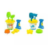 Juego de arena con mini molino de agua, 7 piezas - con tamiz rosa