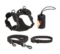 Set De Arnés De Perros: Sin Platos, Platos Para Perros Pequeños | Correa Para Perros Con Una Bolsa De Heces, Arnés De Perros Reflectante, Platos Para Perros Para Cachorros De Perros Medianos, Fácil Ad