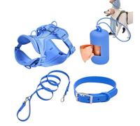 Set De Arnés De Perros: Sin Platos, Platos Para Perros Pequeños | Correa Para Perros Con Una Bolsa De Heces, Arnés De Perros Reflectante, Platos Para Perros Para Cachorros De Perros Medianos, Fácil Ad