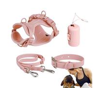 Set De Arnés De Perros: Sin Platos, Platos Para Perros Pequeños | Correa Para Perros Con Una Bolsa De Heces, Arnés De Perros Reflectante, Platos Para Perros Para Cachorros De Perros Medianos, Fácil Ad