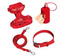 Set De Arnés De Perros: Sin Platos, Platos Para Perros Pequeños | Correa Para Perros Con Una Bolsa De Heces, Arnés De Perros Reflectante, Platos Para Perros Para Cachorros De Perros Medianos, Fácil Ad