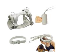 Set De Arnés De Perros: Sin Platos, Platos Para Perros Pequeños | Correa Para Perros Con Una Bolsa De Heces, Arnés De Perros Reflectante, Platos Para Perros Para Cachorros De Perros Medianos, Fácil Ad