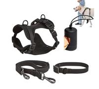 Set De Arnés De Perros: Sin Platos, Platos Para Perros Pequeños | Correa Para Perros Con Una Bolsa De Heces, Arnés De Perros Reflectante, Platos Para Perros Para Cachorros De Perros Medianos, Fácil Ad