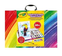 CRAYOLA - Maletín de Pinturas para Niños con Caballete, Kit de Pintura con Témperas, Acuarelas, Lápices, Ceras y Pinceles, Colores Variados, Set de +65 Unidades, Apto para Niños a Partir de 4 Años