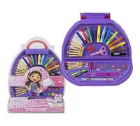Set de Arte Gabby’s Dollhouse con 50 Piezas y Maletín Portátil - Kit de Manualidades y Colores Infantil Completo para Niñas Fans de Gabby’s Dollhouse