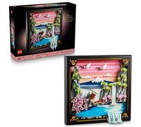 LEGO Art Japanese Cherry Blossom Landscape - DIY Miniature Model Kit for Adults - 3D Wall Art in Shadow Box Frame w/Mount Fuji, Sakura & Textured Waterfall - Gift Idea - 31218