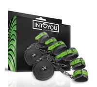 Set de ataduras para la cama con esposas que brillan en la oscuridad