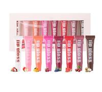 Set de bálsamo labial hidratante - Brillo de labios líquido, 8 unidades, aceite de mantequilla de labios tintado | aceite de labios con sabor a fruta, brillo de labios transparente en diferentes