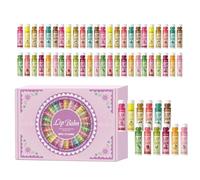 Set de bálsamo labial - Juego de 48 bálsamos de maquillaje labial en 12 para evaluar | Lápiz labial hidratante profundo con diseño elástico, perfecto para el Día de San Valentín Viaje al