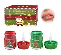 Set de bálsamo labial navideño, mascarilla hidratante para labios, mascarilla de menta y mascarilla de rosa, no pegajosa, regalo navideño