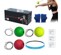 Set De Banda Cabeza Con Pelota Reflejos Boxeo - Fitness Portátil Para Golpeo,Bola De Reacción Con Diadema De Silicona - Para Sala Dormitorio Gimnasio Hombres Mujeres Principiantes Adolescentes Deporti