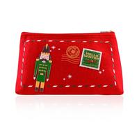Set de baño Accentra HELLO WINTER en bolsa de fieltro, incluye gel, bombas de baño, regalo Navidad mujeres, aroma Arándano Helado, rojo/verde
