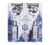 Set de baño Accentra WINTER WONDERLAND en caja regalo, mujeres, incluye gel, loción, bombas de baño, mascarilla, aroma Té Blanco y Coco, Navidad