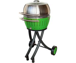 Set de barbacoa de jardín LotusGrill XL verde lima - Carro con cubierta de parrilla XL de acero inoxidable (verde lima)