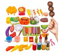 Set De Barbacoa Infantil | Accesorios De Cocina Educativos E Interactivos Completos | Set de Juego de Parrilla Infantil y Alimentos de Juguete para Niños,para Estudiantes de Jardín de Infancia Niños N