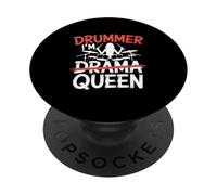 Set de batería I'm Drummer Queen Funny Drummer Girl PopSockets PopGrip Adhesivo