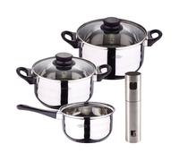 Set de baterías de cocina toledo 5pc aptas para inducción+ bergner copper pulverizador de aceite y vinagre ø4x17,5cm en acero inoxidable 9 cm