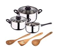 Set de baterías de cocina toledo 5pc aptas para inducción+ set 3pcs utensilios de cocina acacia smart masterpro 9 cm