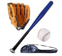 Set de Bates de sóftbol y béisbol con Guante y Pelotas, Bate de Aluminio de 63 cm/25 Pulgadas para Partidos Informales y prácticas de bateo