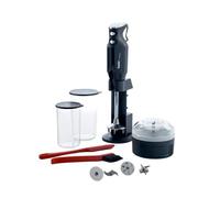 Set de batidora de mano bamix M350 MAXX - incluye soporte, 2 vasos, 4 accesorios, procesador, espátula y cepillo de limpieza, 300 W, Fabricado en Suiza, negro/como