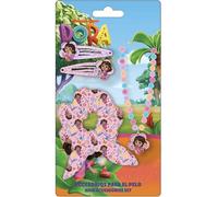 Set de belleza accesorios Dora la Exploradora | Kit infantil con pinzas, scrunchie y collar | Accesorios para el cabello con diseño de Dora