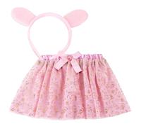 Set de belleza accesorios fantasía Peppa Pig | Falda rosa con diadema de orejas y moño | Disfraz divertido para niñas con diseño oficial Peppa
