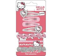 Set de belleza accesorios Hello Kitty | Kit de pinzas, ligas y scrunchies con diseño kawaii | 8 piezas para peinado infantil con personajes de Sanrio