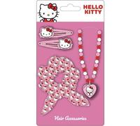 Set de belleza accesorios Hello Kitty | Kit infantil con pinzas, scrunchie y collar | Accesorios de cabello con diseño kawaii Sanrio